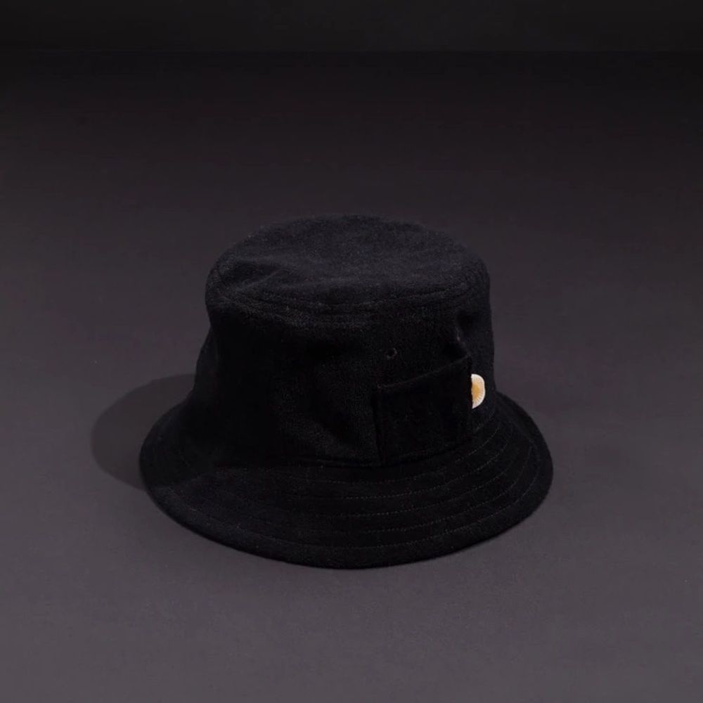NWT Black Terry Bucket Hat
